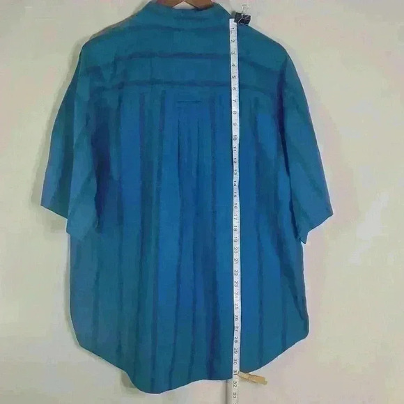 Vintage 90s NWT Introspect Blue Striped s/s Button Down Shirt NEW Deadstock XL - Picture 9 of 13